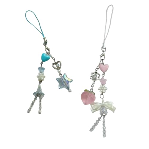 ZORBES® 2Pcs Cute Phone Charms for Girls, Crystal Star Peach Mobile Charms for Women Phone Accessories for Girls, Aesthetic Charms Phone Chain Accessories for Phones, Keychains, Bags, USB, Headphones ZORBES® 2Pcs Cute Phone Charms for Girls, Crystal Star Peach Mobile Charms for Women Phone Accessories for Girls, Aesthetic Charms Phone Chain Accessories for Phones, Keychains, Bags, USB, Headphones